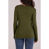 WIHOLL Long Sleeve Thermal Shirt for Women Light Fleece Tops Fall 2026 Crew Neck Casual Basic T-Shirts(E-army Green)