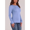 WIHOLL Long Sleeve Thermal Shirt for Women Light Fleece Tops Fall 2026 Crew Neck Casual Basic T-Shirts(E-light Blue)
