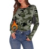 WIHOLL Long Sleeve Thermal Shirt for Women Light Fleece Tops Fall 2026 Crew Neck Casual Basic T-Shirts(Print 01)