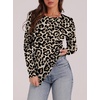 WIHOLL Long Sleeve Thermal Shirt for Women Light Fleece Tops Fall 2026 Crew Neck Casual Basic T-Shirts(Print 02)