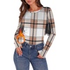 WIHOLL Long Sleeve Thermal Shirt for Women Light Fleece Tops Fall 2026 Crew Neck Casual Basic T-Shirts(Print 04)