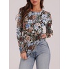 WIHOLL Long Sleeve Thermal Shirt for Women Light Fleece Tops Fall 2026 Crew Neck Casual Basic T-Shirts(Print 05)