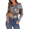 WIHOLL Long Sleeve Thermal Shirt for Women Light Fleece Tops Fall 2026 Crew Neck Casual Basic T-Shirts(Print 05)