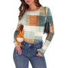 WIHOLL Long Sleeve Thermal Shirt for Women Light Fleece Tops Fall 2026 Crew Neck Casual Basic T-Shirts(Print 06)