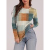 WIHOLL Long Sleeve Thermal Shirt for Women Light Fleece Tops Fall 2026 Crew Neck Casual Basic T-Shirts(Print 06)