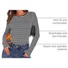 WIHOLL Long Sleeve Thermal Shirt for Women Light Fleece Tops Fall 2026 Crew Neck Casual Basic T-Shirts(Stripe Black)