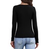 WIHOLL Long Sleeve Thermal Shirts for Women Fall Tops(A-black)