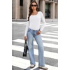 WIHOLL Long Sleeve Thermal Shirts for Women Fall Tops(A-white)