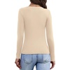 WIHOLL Long Sleeve Thermal Shirts for Women Fall Tops(Beige)