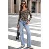 WIHOLL Long Sleeve Thermal Shirts for Women Fall Tops(B-leopard)