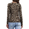 WIHOLL Long Sleeve Thermal Shirts for Women Fall Tops(B-leopard)