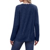 WIHOLL Long Sleeve Womens Shirts Lightweight Fall Tunic Top V Neck Sweaters(02-blue)