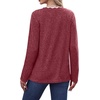 WIHOLL Long Sleeve Womens Shirts Lightweight Fall Tunic Top V Neck Sweaters(03-red)