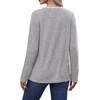 WIHOLL Long Sleeve Womens Shirts Lightweight Fall Tunic Top V Neck Sweaters(04-grey)