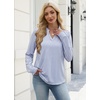 WIHOLL V Neck Business Casual Tops Fall Blouses Trendy Long Sleeve Shirts(Blue White Stripe)