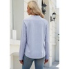 WIHOLL V Neck Business Casual Tops Fall Blouses Trendy Long Sleeve Shirts(Blue White Stripe)