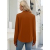 WIHOLL V Neck Business Casual Tops Fall Blouses Trendy Long Sleeve Shirts(Caramel)