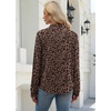 WIHOLL V Neck Business Casual Tops Fall Blouses Trendy Long Sleeve Shirts(Leopard Print)