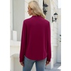 WIHOLL V Neck Business Casual Tops Fall Blouses Trendy Long Sleeve Shirts(Purple Red)