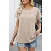 WIHOLL Women Lightweight Textured Shirts Casual Short Sleeve Tunic Tops Loose Fit 2026 Summer Spring Blouses Plain/Print(Apricot)