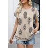 WIHOLL Women Lightweight Textured Shirts Casual Short Sleeve Tunic Tops Loose Fit 2026 Summer Spring Blouses Plain/Print(Boho)