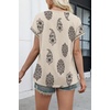 WIHOLL Women Lightweight Textured Shirts Casual Short Sleeve Tunic Tops Loose Fit 2026 Summer Spring Blouses Plain/Print(Boho)