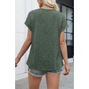 WIHOLL Women Lightweight Textured Shirts Casual Short Sleeve Tunic Tops Loose Fit 2026 Summer Spring Blouses Plain/Print(Green)