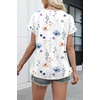 WIHOLL Women Lightweight Textured Shirts Casual Short Sleeve Tunic Tops Loose Fit 2026 Summer Spring Blouses Plain/Print(White Floral)