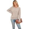 WIHOLL Womens Long Sleeve Shirts Ruched Hem Fall Tops Lightweight Sweaters(Apricot)
