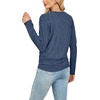 WIHOLL Womens Long Sleeve Shirts Ruched Hem Fall Tops Lightweight Sweaters(Blue)