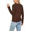WIHOLL Womens Long Sleeve Shirts Ruched Hem Fall Tops Lightweight Sweaters(Brown)