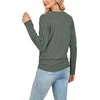 WIHOLL Womens Long Sleeve Shirts Ruched Hem Fall Tops Lightweight Sweaters(Green)