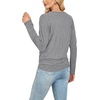 WIHOLL Womens Long Sleeve Shirts Ruched Hem Fall Tops Lightweight Sweaters(Grey)