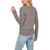 WIHOLL Womens Long Sleeve Shirts Ruched Hem Fall Tops Lightweight Sweaters(Light Coffee)