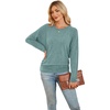 WIHOLL Womens Long Sleeve Shirts Ruched Hem Fall Tops Lightweight Sweaters(Sage Green)