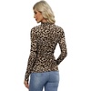 Womens Sexy Mesh Long Sleeve Shirts Fashion Clothing Turtle Necks Sheer Ruched Going Out Tops Fall Outfits Slim Fit Blouses(Brown Leopard)