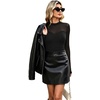 Womens Sexy Mesh Long Sleeve Shirts Fashion Clothing Turtle Necks Sheer Ruched Going Out Tops Fall Outfits Slim Fit Blouses(P-black)