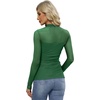 Womens Sexy Mesh Long Sleeve Shirts Fashion Clothing Turtle Necks Sheer Ruched Going Out Tops Fall Outfits Slim Fit Blouses(P-green)