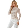 Womens Sexy Mesh Long Sleeve Shirts Fashion Clothing Turtle Necks Sheer Ruched Going Out Tops Fall Outfits Slim Fit Blouses(P-pink)
