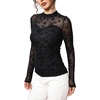 Womens Sexy Mesh Long Sleeve Shirts Fashion Clothing Turtle Necks Sheer Ruched Going Out Tops Fall Outfits Slim Fit Blouses(Print-1)