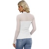 Womens Sexy Mesh Long Sleeve Shirts Fashion Clothing Turtle Necks Sheer Ruched Going Out Tops Fall Outfits Slim Fit Blouses(P-white)