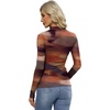 Womens Sexy Mesh Long Sleeve Shirts Fashion Clothing Turtle Necks Sheer Ruched Going Out Tops Fall Outfits Slim Fit Blouses(Tie-dye-1)