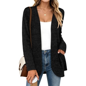 WIHOLL Cardigan Sweaters Fall Fashion Long Sleeve Shirts Casual(02-black)