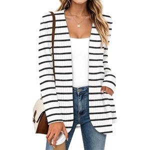 WIHOLL Cardigan Sweaters Fall Fashion Long Sleeve Shirts Casual(03-stripe)