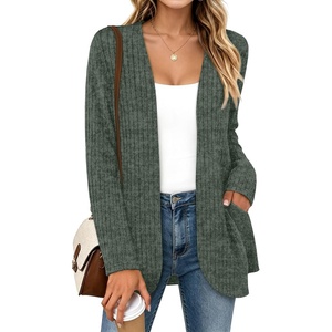 WIHOLL Cardigan Sweaters Fall Fashion Long Sleeve Shirts Casual(09-green)