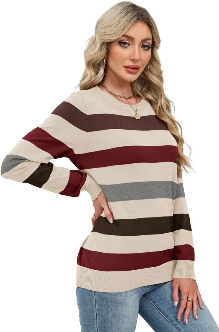 image:imageWIHOLL Sweaters for Women Lightweight Fall Tops Pullover Long Sleeve ShirtsSchocolate Cherry
