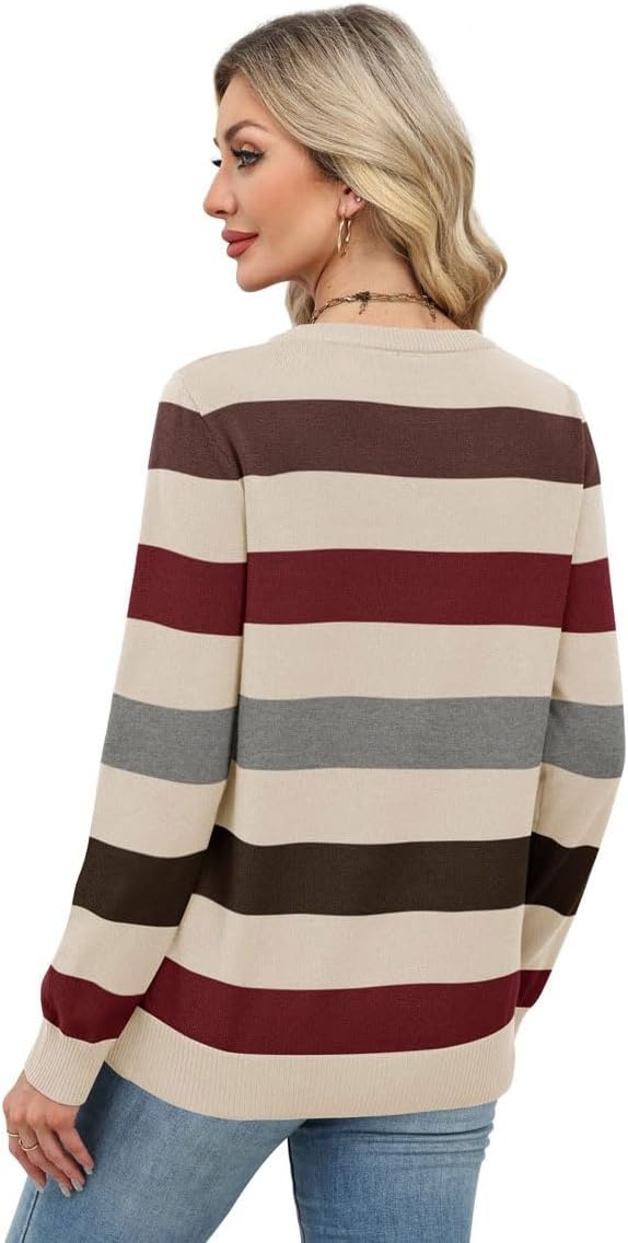 image:imageWIHOLL Sweaters for Women Lightweight Fall Tops Pullover Long Sleeve ShirtsSchocolate Cherry