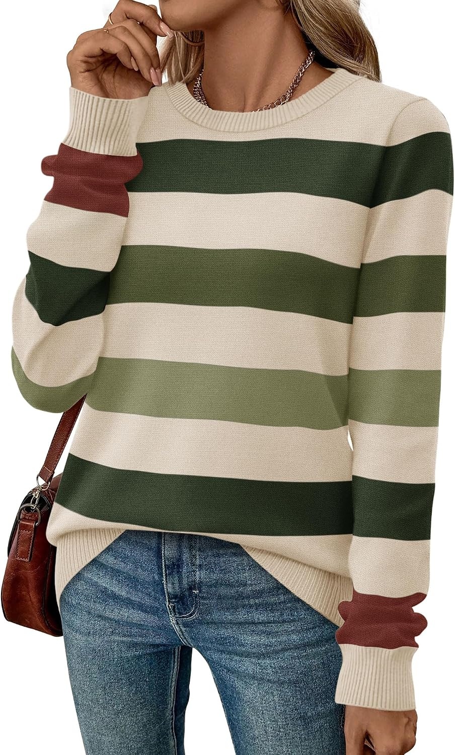 image:imageWIHOLL Sweaters for Women Lightweight Fall Tops Pullover Long Sleeve ShirtsSforest Heritage
