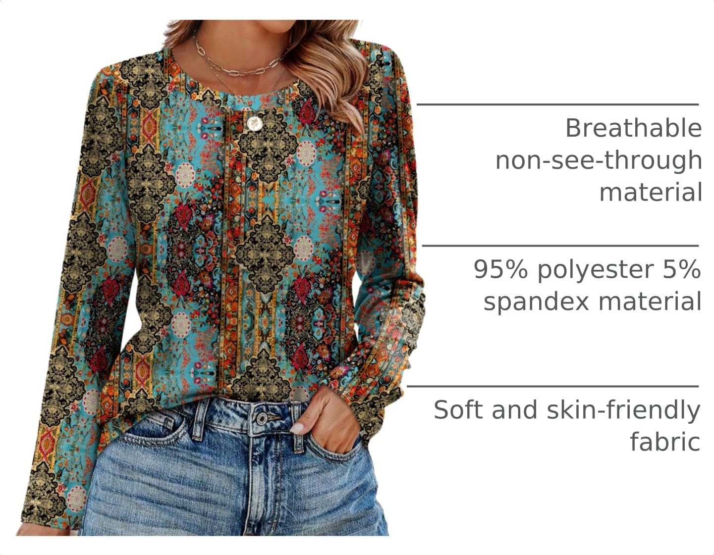 image:imageWIHOLL Womens Striped Long Sleeve Shirts Fall Outfits 2026 Color Block Tops Fashion Clothing Ribbed Crewneck Tee BlousesDboho