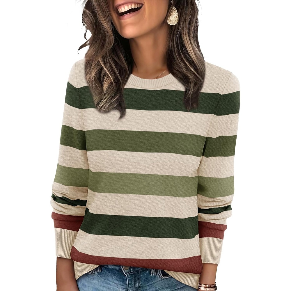 image:imageWIHOLL Sweaters for Women Lightweight Fall Tops Pullover Long Sleeve ShirtsSforest Heritage
